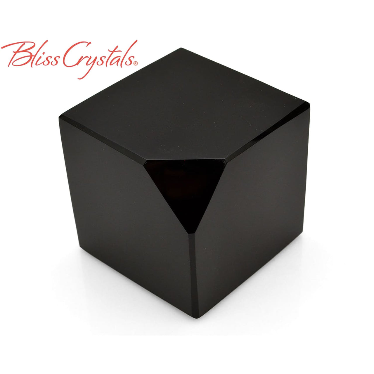2 BLACK OBSIDIAN Cube Cut Polished Altar Stone #BM12