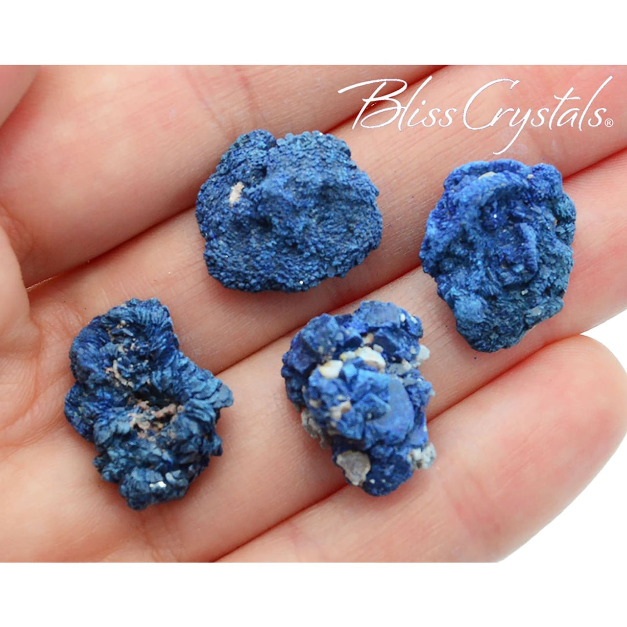 The Blue Azurite Druzy Rough Stones.