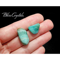 Thumbnail for 2 Medium Teal Blue CALCITE Tumbled Stone for Study 