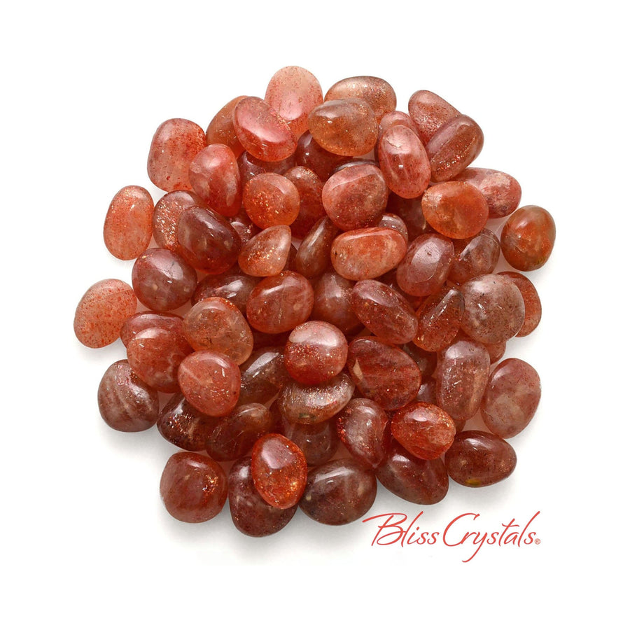 2 Rainbow SUNSTONE Small Tumbled Stone Medicine Bag Reiki 