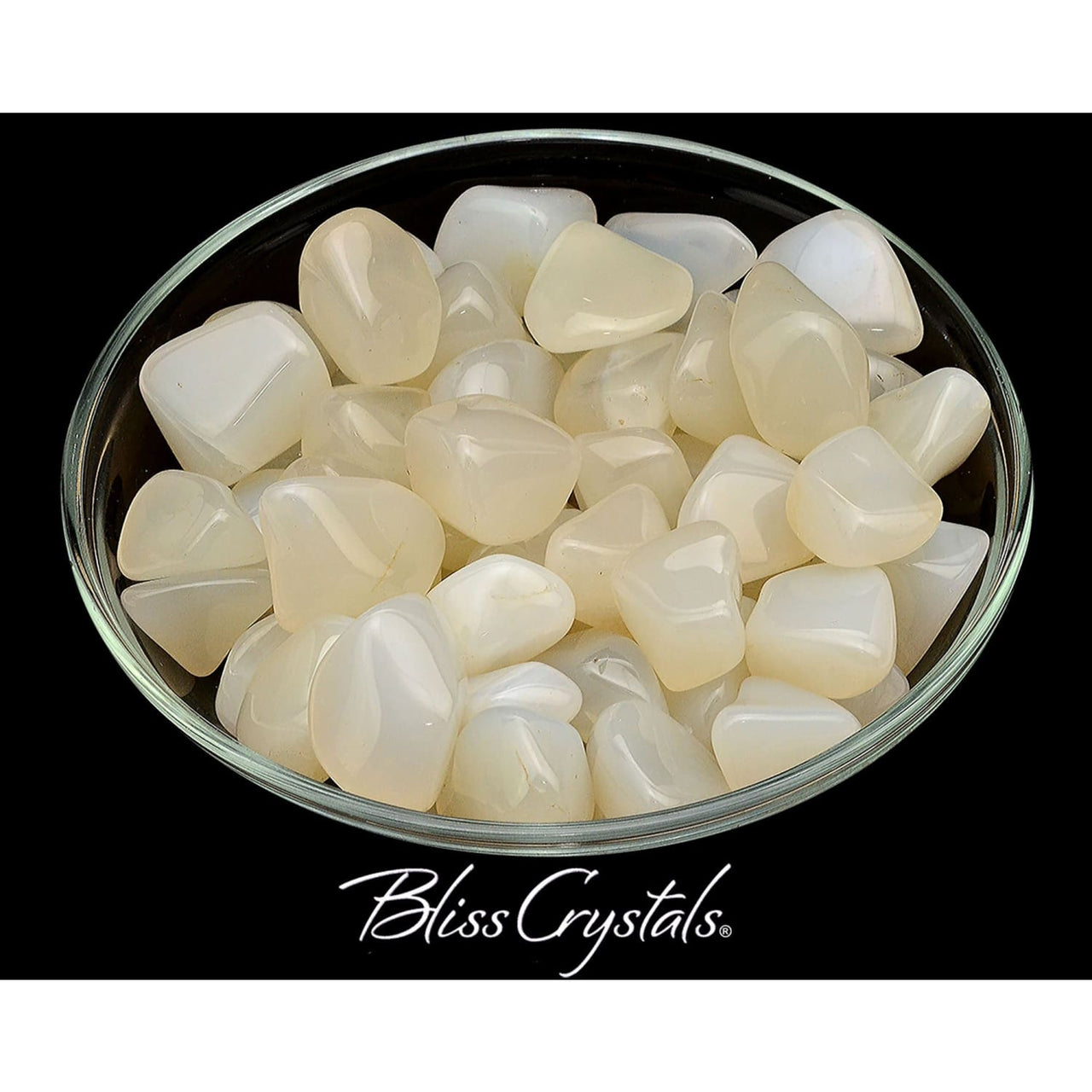 2 WHITE AGATE Tumbled Stones for Soothing + Calming #WA24