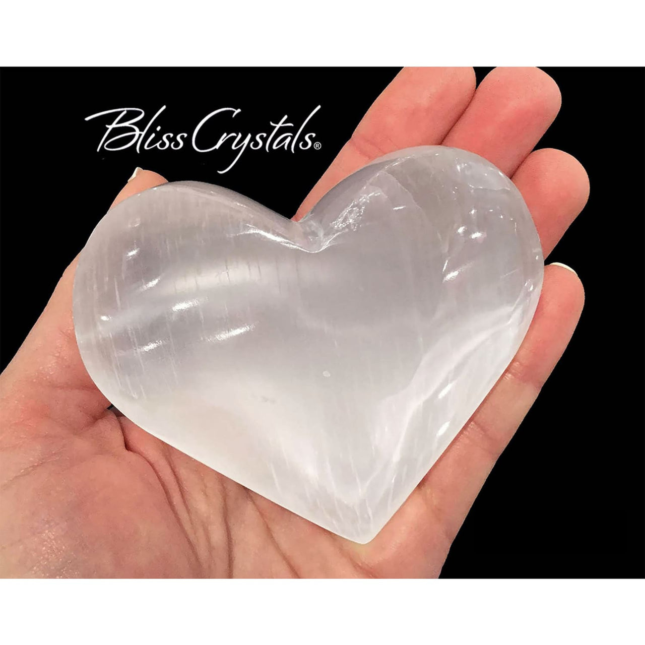 3.5 Giant SELENITE PUFFY HEART Stone Crystal Healing and 