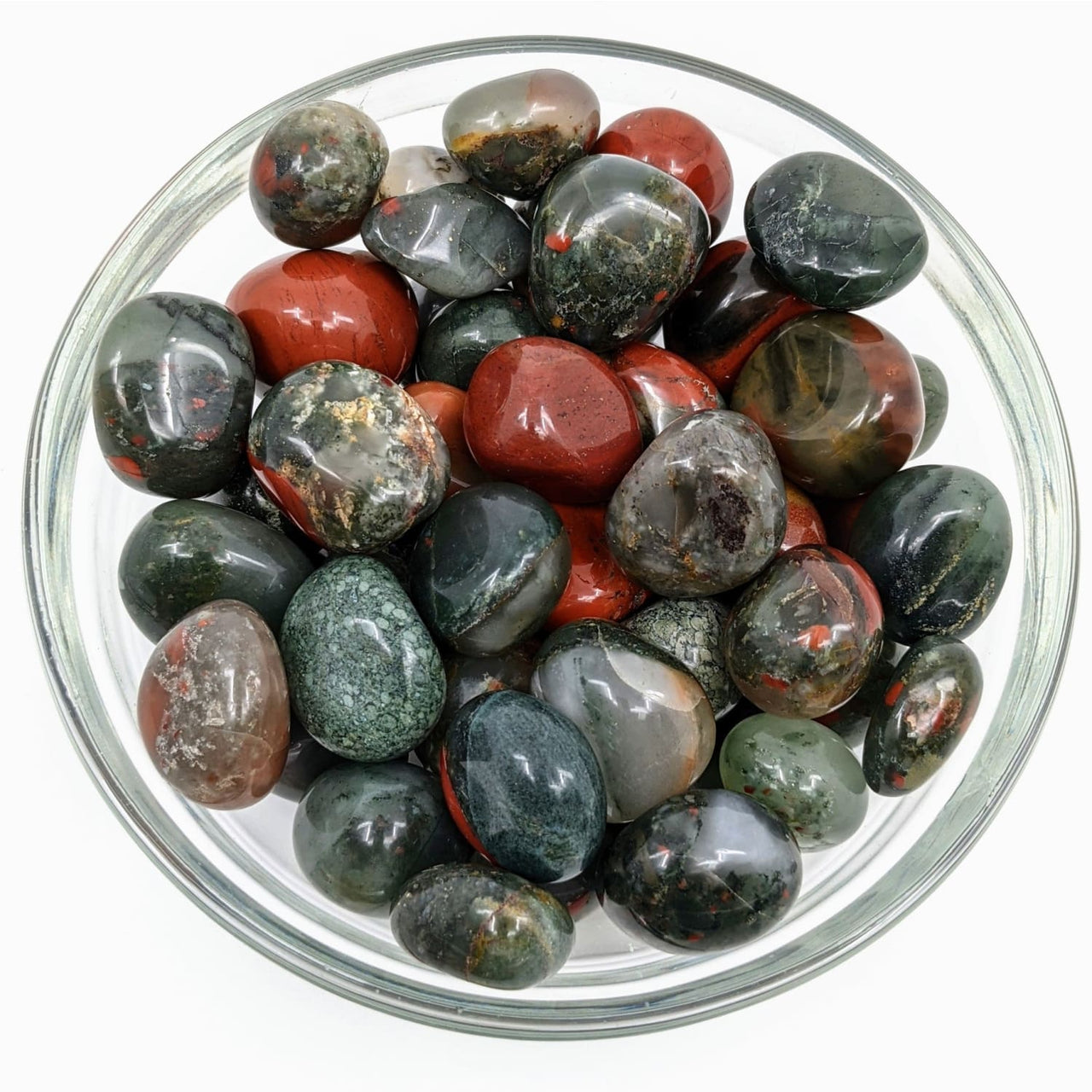 4 African Bloodstone Tumbled Stones Assorted Size #SK6644 - 
