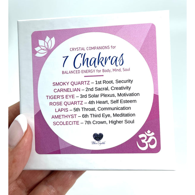 7 Chakras Crystal Companion Set w Gift Box #SK6961K - $39