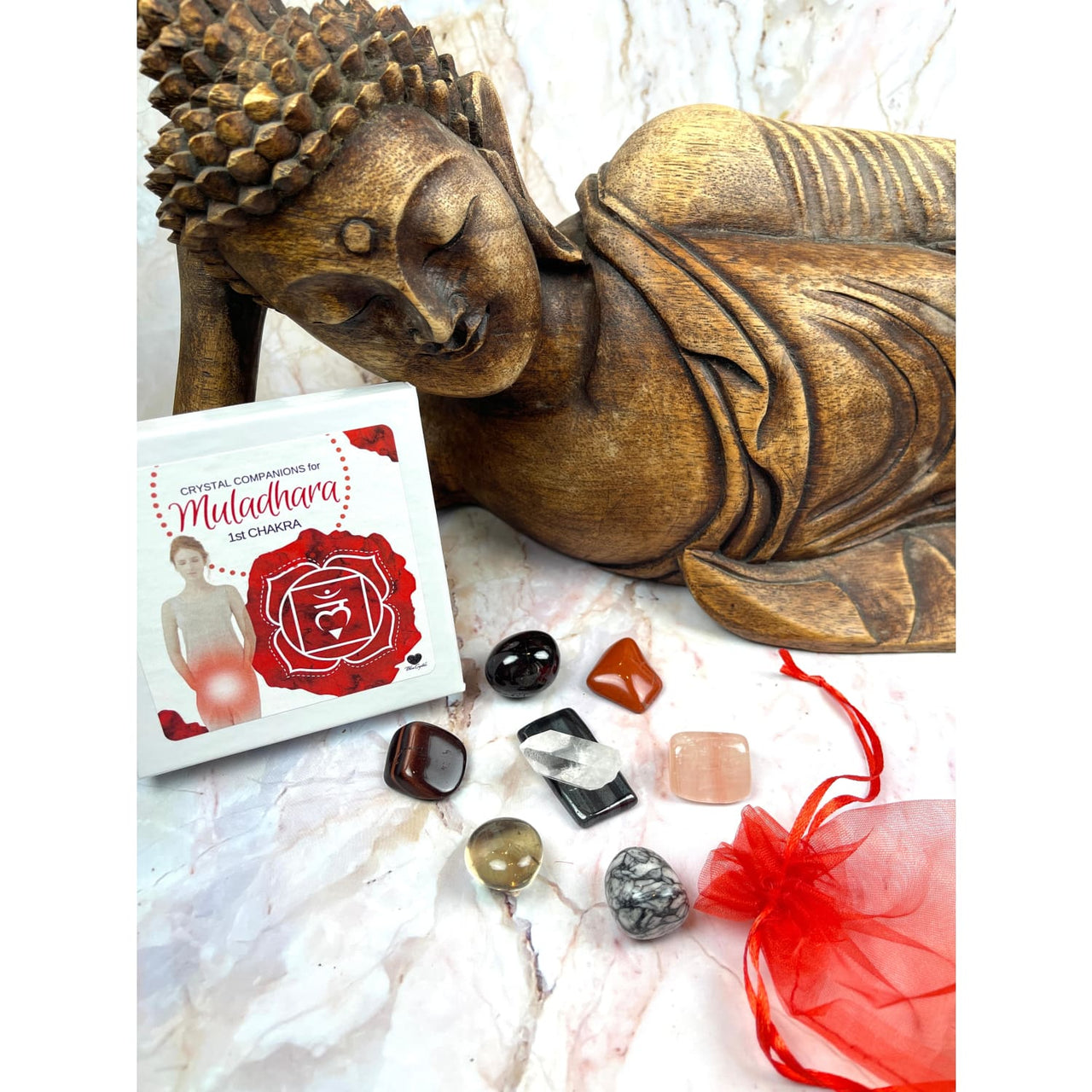 7 Crystal Stone Set for First Chakra Meditation Yoga and 