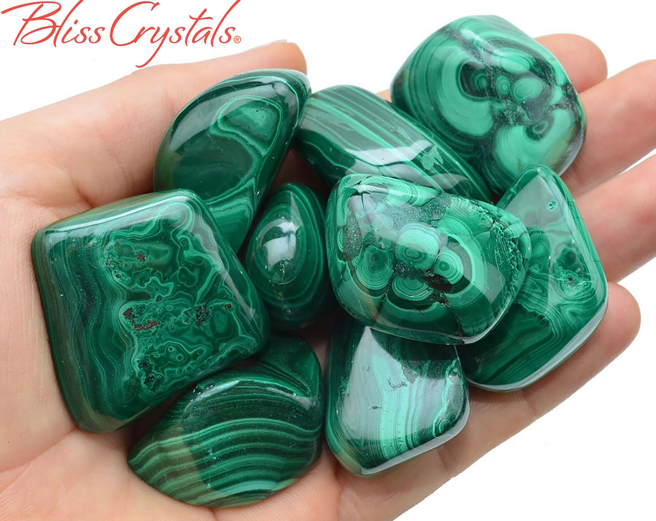 1 Jumbo MALACHITE Tumbled Stone Healing Crystal and Stone for Protection Memory Health Reiki Wicca Green Stone #MT06