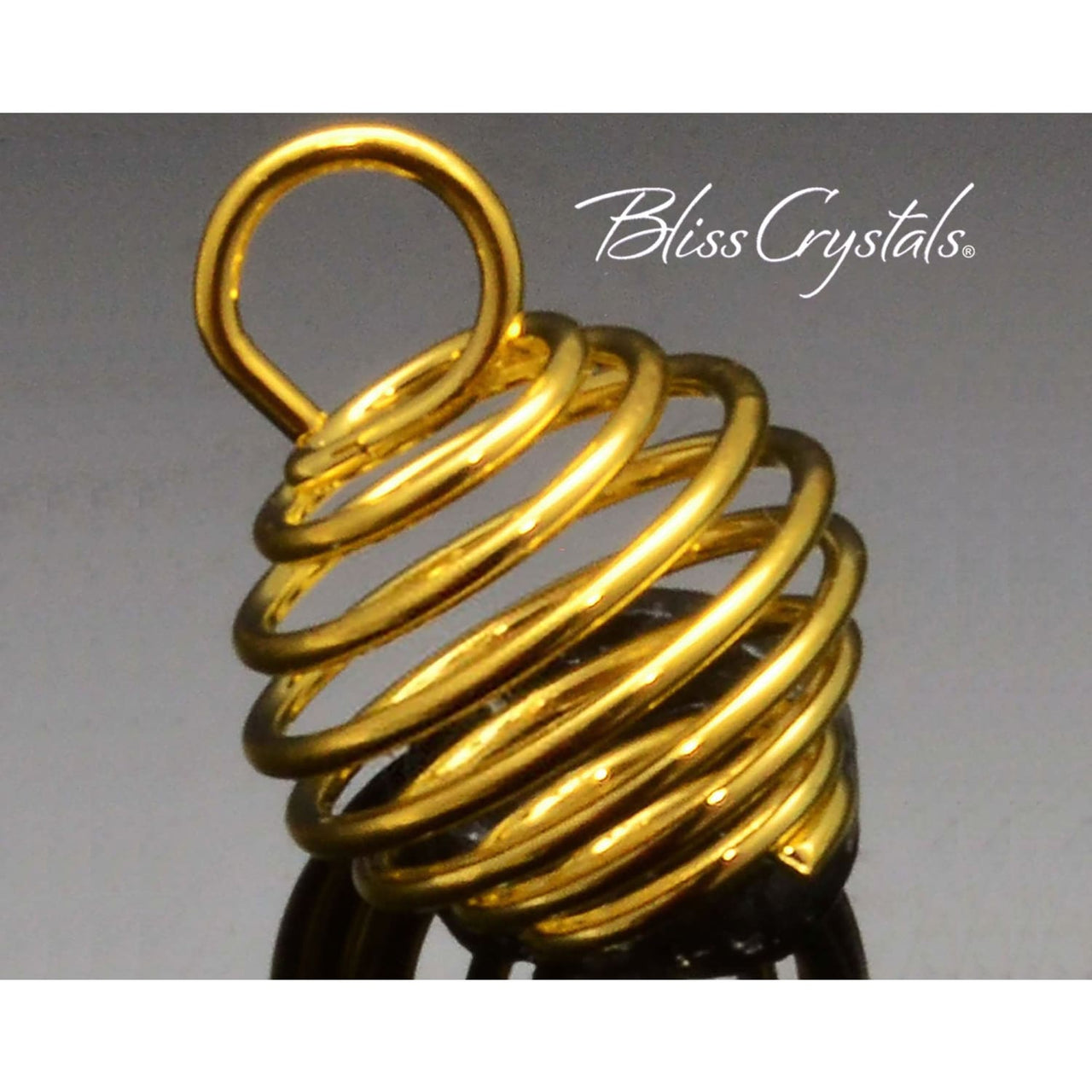 9 mm Goldtone XS Spiral Cage Pendant for Crystals & Tumbled 