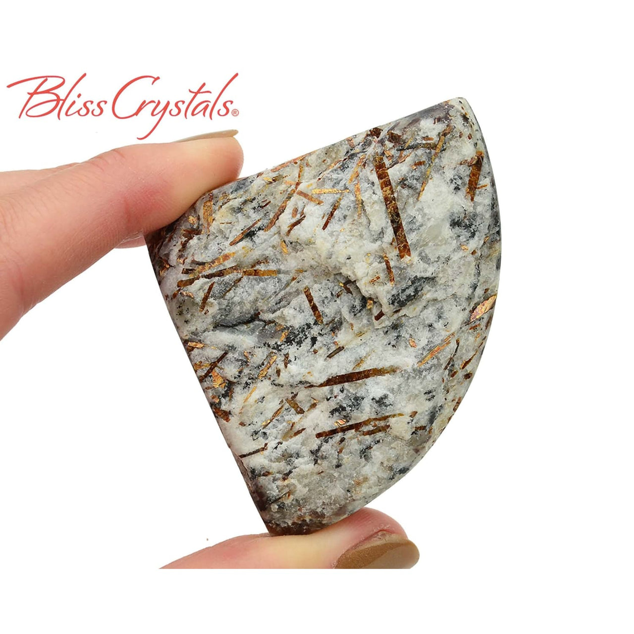 94 gm ASTROPHYLLITE half polished Palm Healing Crystal and 