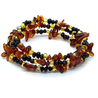 Thumbnail for 3 Strand Wrap Baltic Amber Polished Bead Bracelet #J500