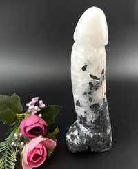 HQ Black Tourmalinated Quartz Phallus 7.25