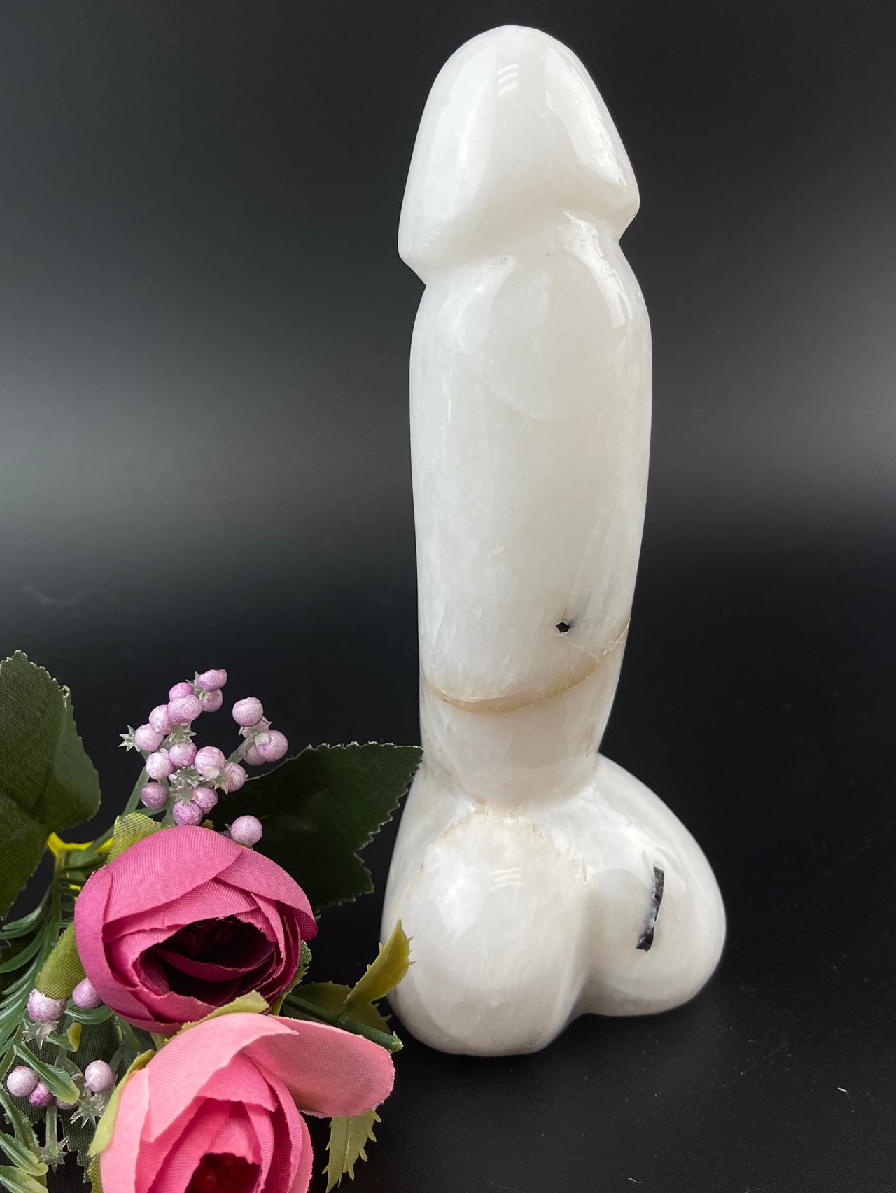 HQ Black Tourmalinated Quartz Phallus 6.25" Crystal Carving #LV0082