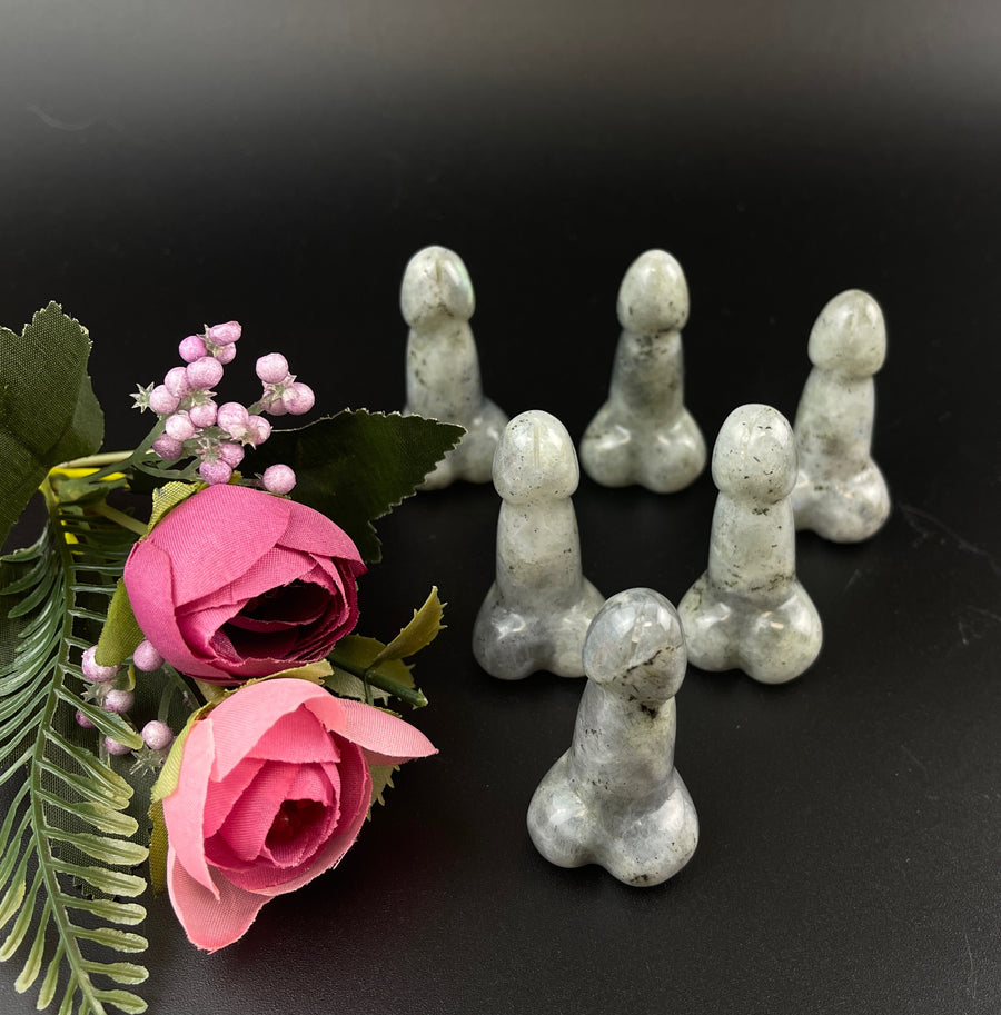 One (1) HQ Labradorite Phallus 2" Crystal Carving #LV0088