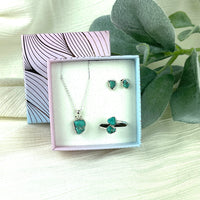 Thumbnail for Turquoise Jewelry 3 pc Box Set Sterling Silver Earrings, Pendant, Adjustable Ring #J851