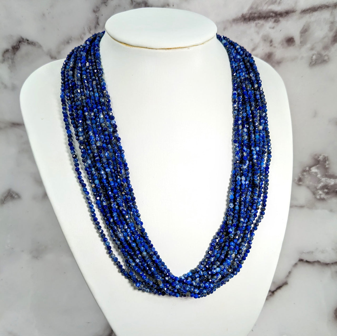 Lapis Lazuli Faceted 17" Multi-Strand Necklace #LV1710