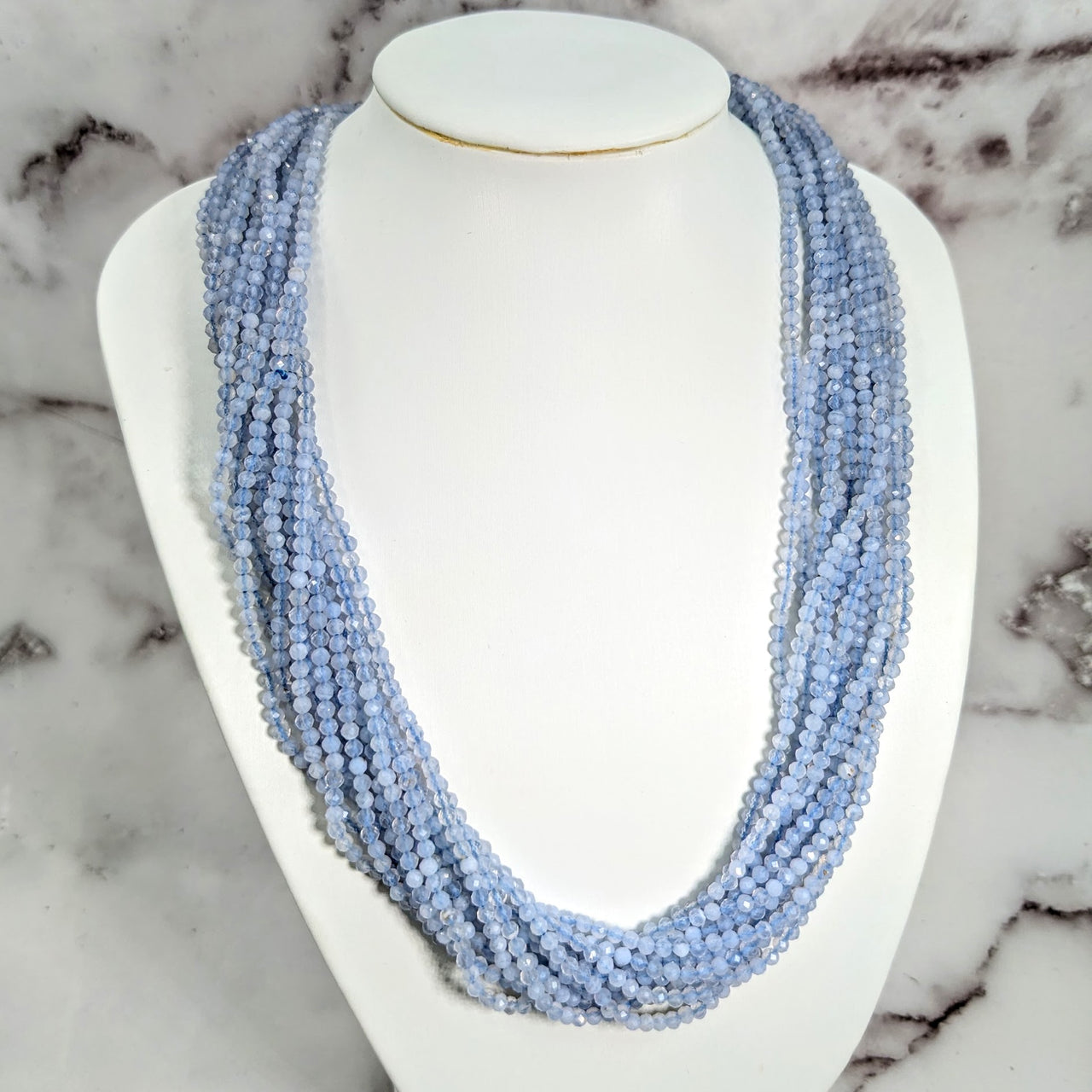 Blue Lace Agate 18" Multi-Strand Necklace #LV1712