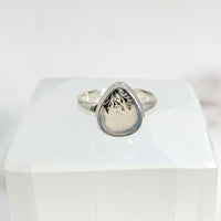 Thumbnail for Dendrite Agate  S.S. Teardrop Ring Sz. 8 #LV1743
