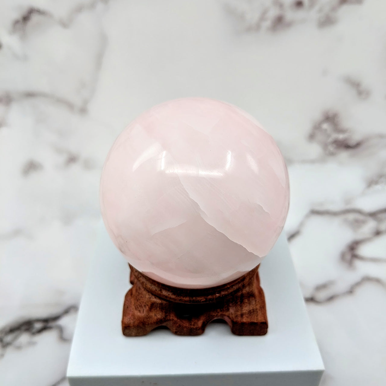 Pink Calcite 2.8" Sphere w/ Stand #LV1801