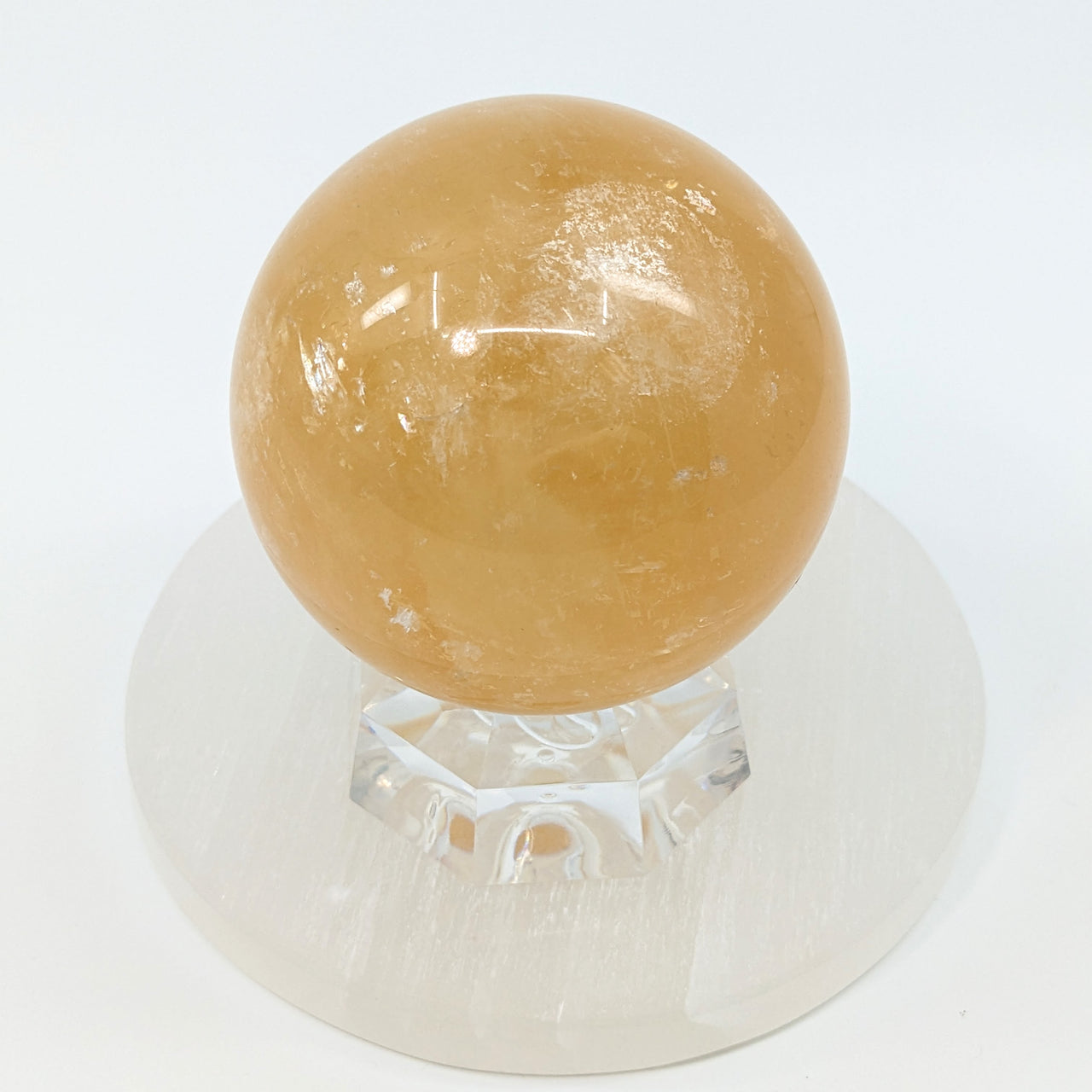 Honey Calcite 2.8" Sphere + Stand #LV1861