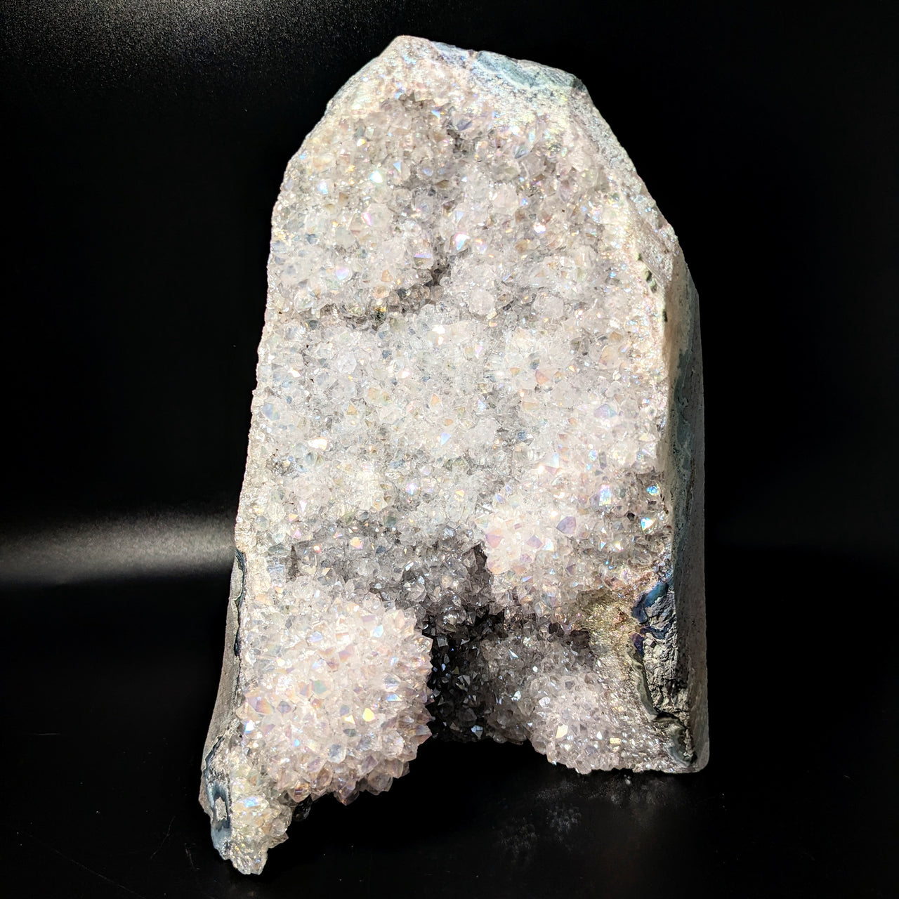 Amethyst 7.75" Angel Aura Cut Base Geode #LV2173