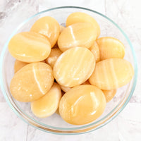 Thumbnail for Yellow Aragonite Pillow Palm Stone (1.8