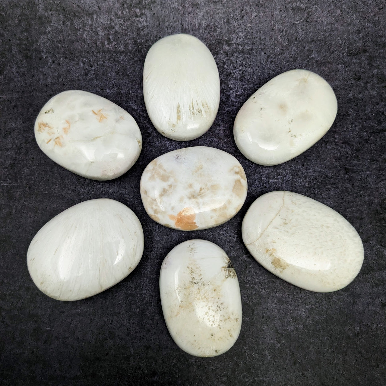 Scolecite Jumbo Palm Stone (2.3") #LV2270
