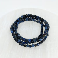 Thumbnail for Dumortierite 4 mm Faceted Bracelet aka Blue Quartz #LV2418