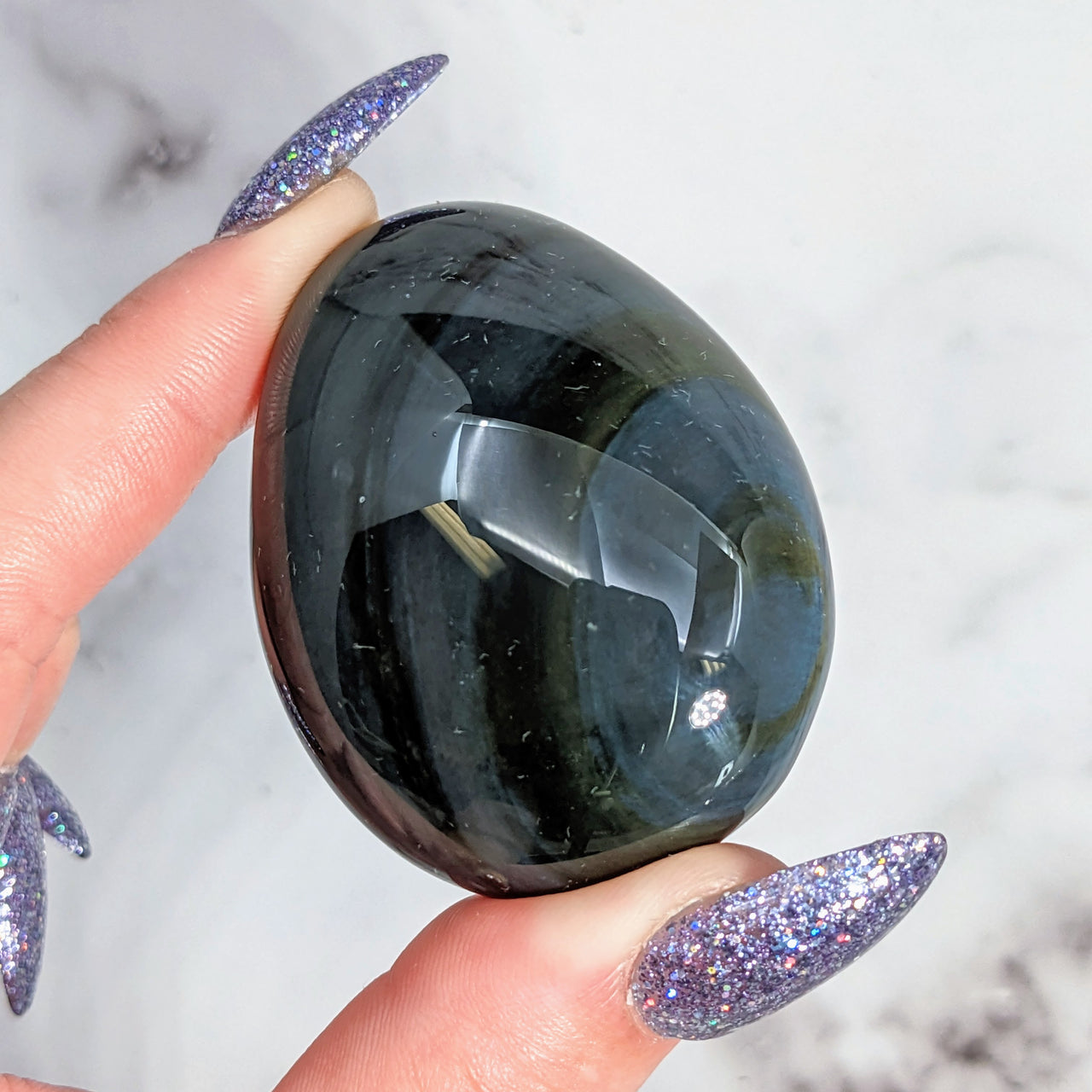 Rainbow Obsidian 2" Pebble #LV2748