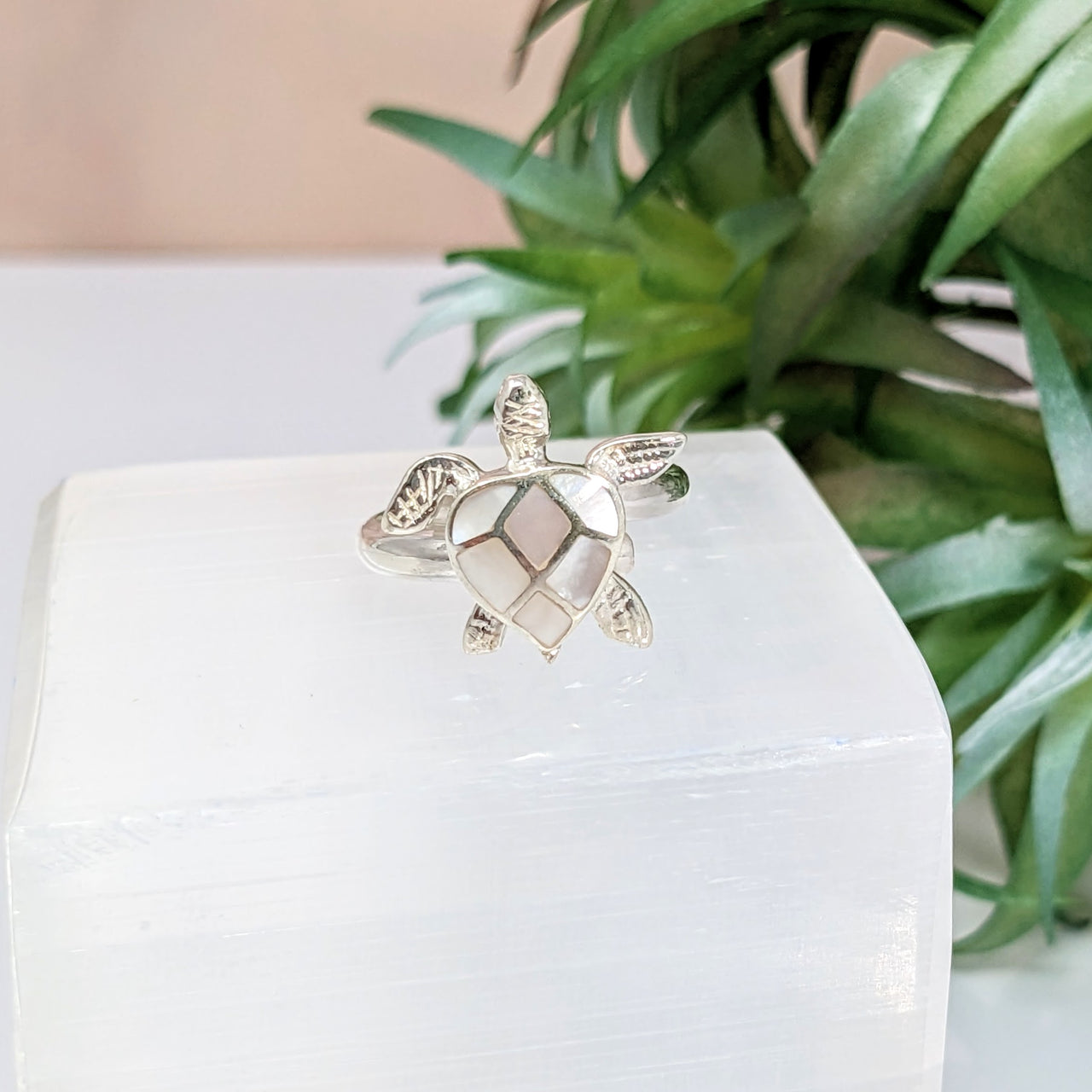 Mother of Pearl  Sea Turtle Ring Adjustable #LV2786