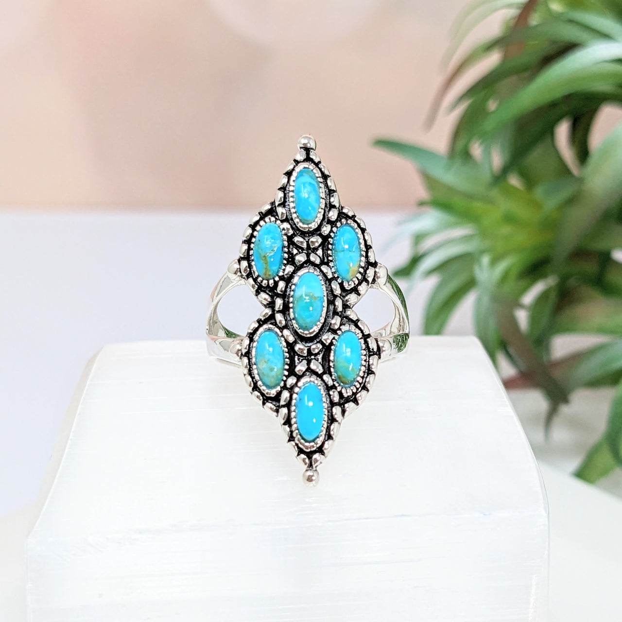 Turquoise 7 Stone Ring #LV2797