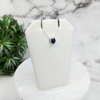 Thumbnail for Blue Kyanite Faceted Necklace  Sterling Silver Slider Pendant on 18