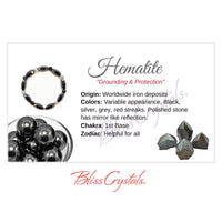 Thumbnail for HEMATITE Crystal Information Card, Double sided #HC57