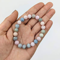 Thumbnail for Beryl Mixed Crystal Bracelet AKA Aquamarine + Morganite #SK7487