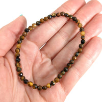 Thumbnail for Gold Tigers Eye 4mm Bead Faceted Bracelet 7