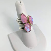 Thumbnail for Pink Moonstone Sterling Silver Ring Sizes 6, 7, 8 #SK7301