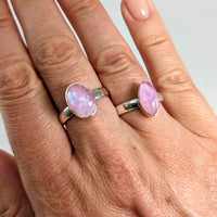 Thumbnail for Pink Moonstone Sterling Silver Ring Sizes 6, 7, 8 #SK7301