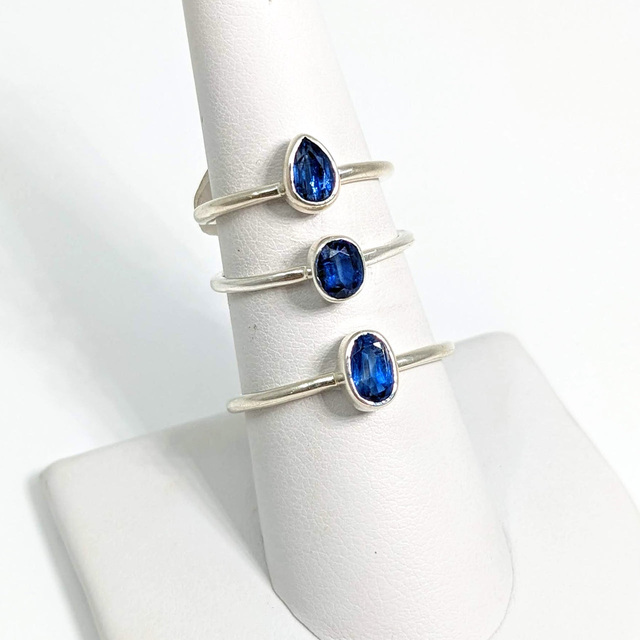 Blue Kyanite Faceted Dainty Sterling Ring #J510