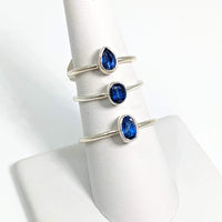 Thumbnail for Blue Kyanite Faceted Dainty Sterling Ring #J510