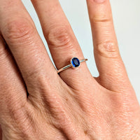 Thumbnail for Blue Kyanite Faceted Dainty Sterling Ring #J510