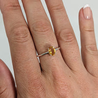 Thumbnail for Citrine Stackable Dainty Ring Prong Setting .925 Sterling Silver Sizes 4 - 10 #SK6990
