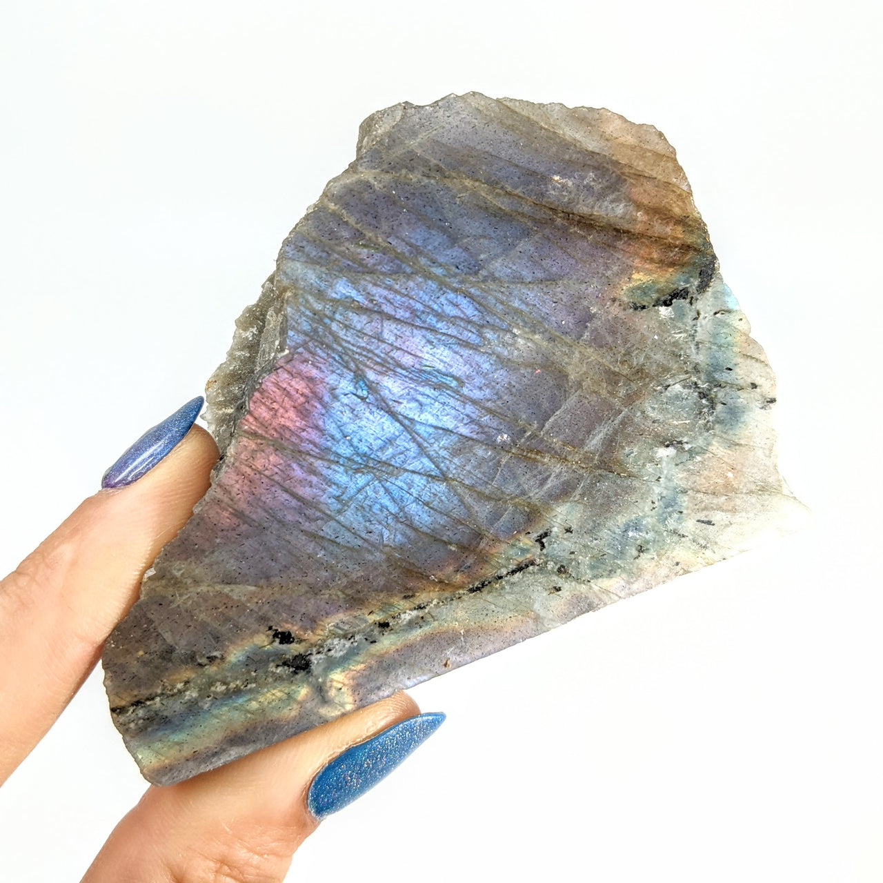 Purple Labradorite Half Polished, Half Rough Stone #SK8963