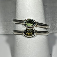 Thumbnail for Moldavite Faceted Oval Cut, Sterling Silver Ring #SK2619