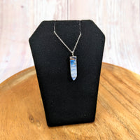 Thumbnail for Blue Flash Moonstone Point Pendant w Chain (15g) #SK8804