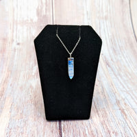 Thumbnail for Blue Flash Moonstone Point Pendant w Chain (15g) #SK8804