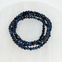 Thumbnail for Dumortierite 4 mm Faceted Bracelet aka Blue Quartz #LV2418