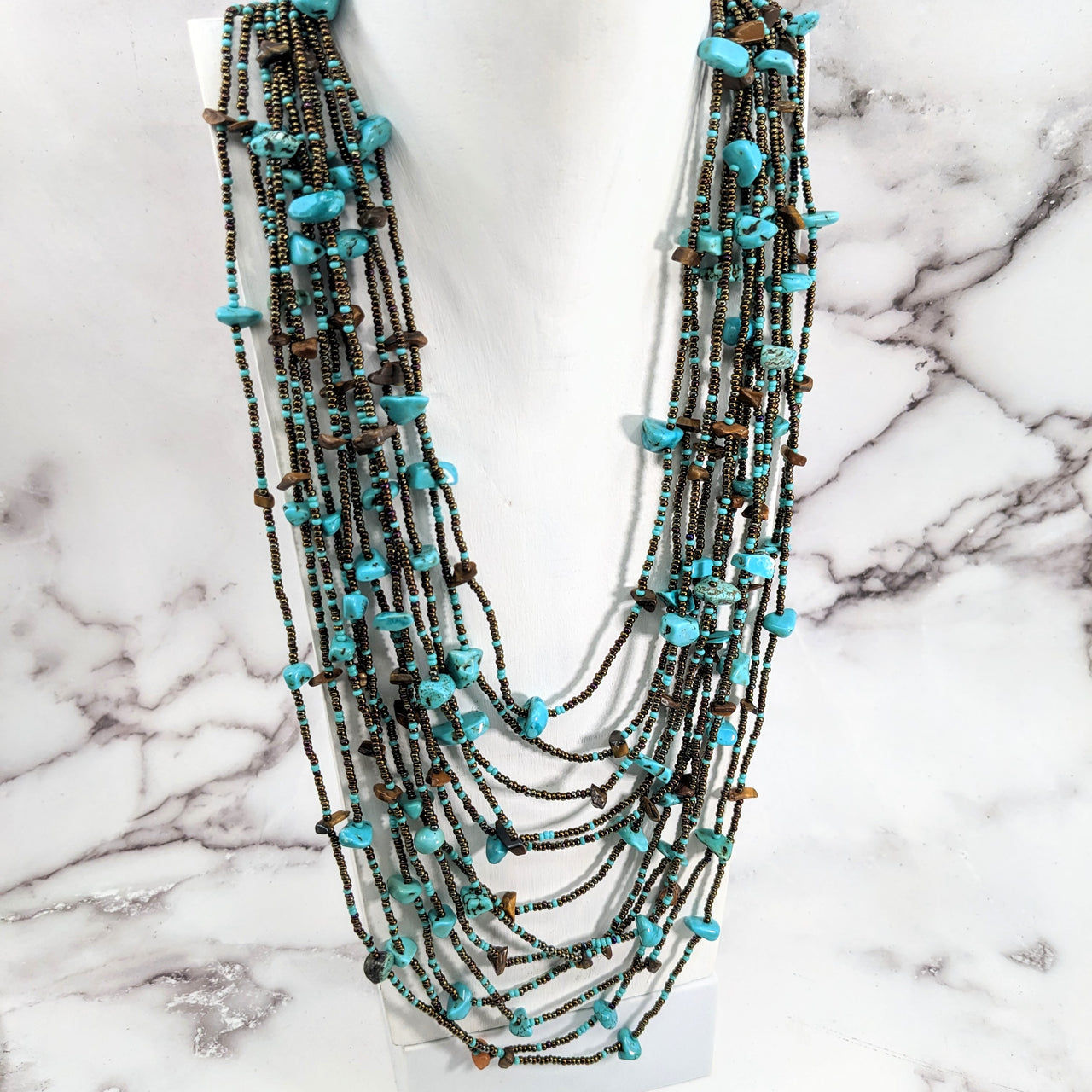 Crystal Beaded 30" 12 Strand Necklace #LV2655