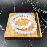 Thumbnail for Selenite Round Beaded Bracelet ( You Pick Size) #SK7842