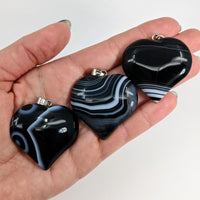 Thumbnail for Tuxedo Agate  Heart Pendant (27g) #SK9001