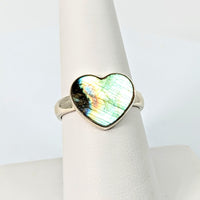 Thumbnail for Labradorite  Heart Ring Choose Size (3g) #SK9280