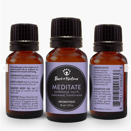 Meditate Essential Oil Blend Aromatique Sandalwood, Myrrh, Cedarwood, frankincense  by Best of Nature #BN29