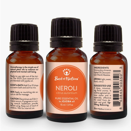 Neroli Essential Oil Blended with Jojoba by Best of Nature #Q082